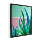 Palm Springs Mid Century Garden Illustration Framed Canvas Print Gallery Image 2