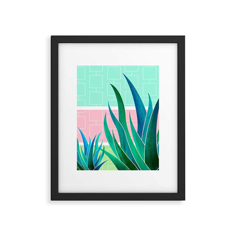 Palm Springs Mid Century Garden Illustration Framed Art Print Gallery Image 4