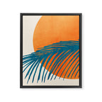 Palms and Sun - Retro Tropical Sunset Framed Canvas Print Gallery Image 8