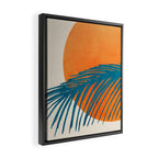 Palms and Sun - Retro Tropical Sunset Framed Canvas Print Gallery Image 2