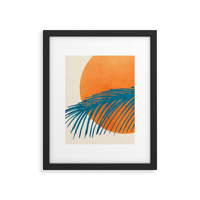 Palms and Sun - Retro Tropical Sunset Framed Art Print Gallery Image 6