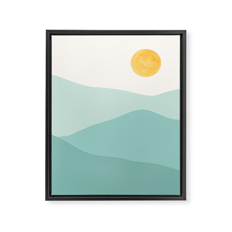 Peaceful Mountain Landscape Framed Canvas Print Gallery Image 8