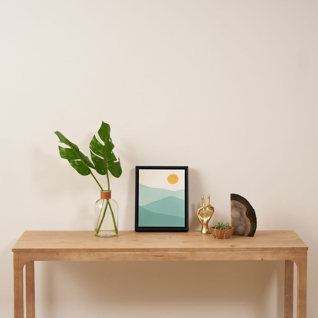 Peaceful Mountain Landscape Framed Canvas Print Gallery Image 4