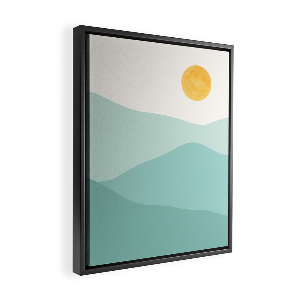 Peaceful Mountain Landscape Framed Canvas Print Gallery Image 2