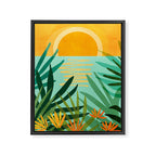 Peaceful Tropics - Sunset Landscape Framed Canvas Print Gallery Image 6