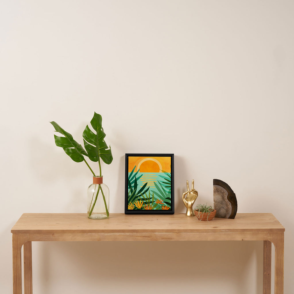 Peaceful Tropics - Sunset Landscape Framed Canvas Print Gallery Image 4