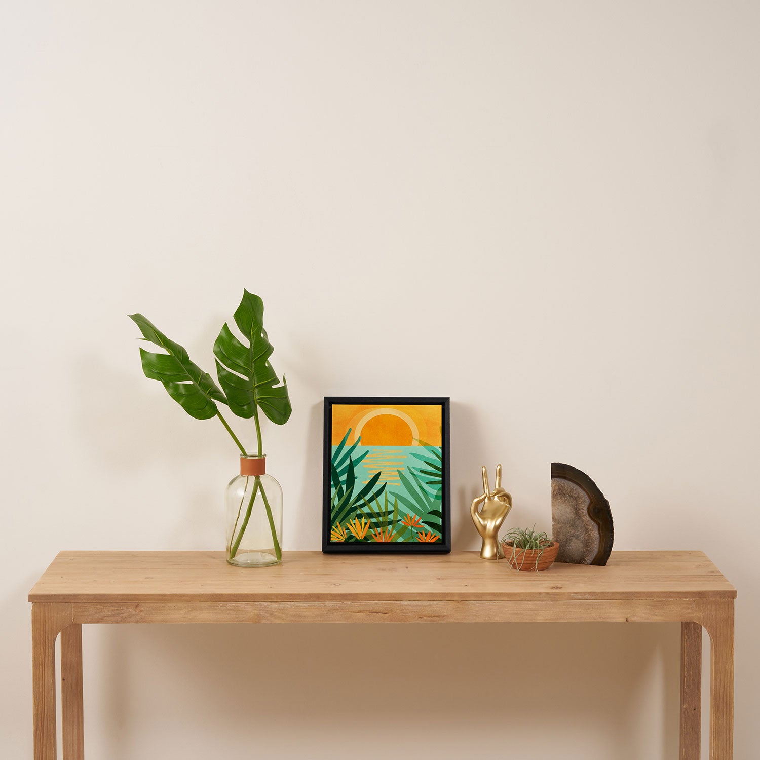 Peaceful Tropics - Sunset Landscape Framed Canvas Print Gallery Image 4