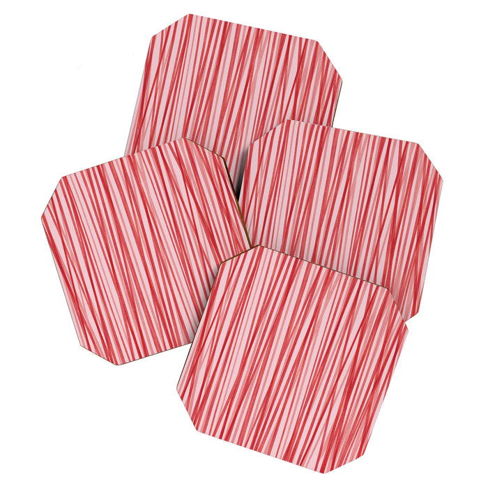 Peppermint Stick - Festive Red Stripes Coaster Gallery Image 1