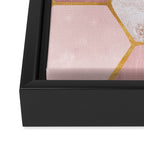 Pink and Gold Hexagon Quartz Framed Canvas Print Gallery Image 3