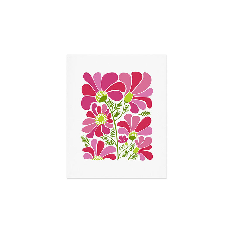 Pink Daisy Flower Illustration Art Print Gallery Image 1