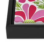 Pink Daisy Flower Illustration Framed Canvas Print Gallery Image 3