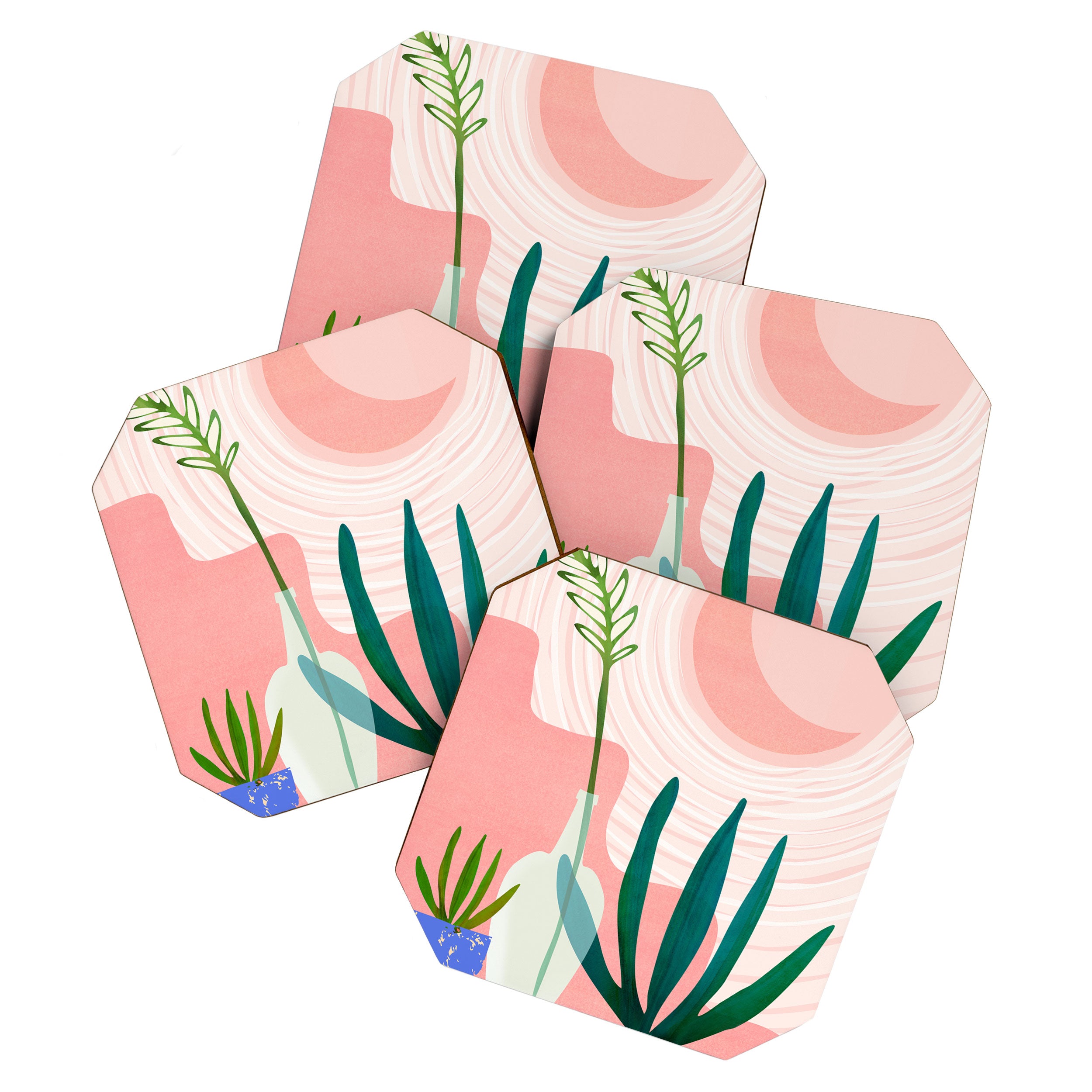 Pink Desert Abstract Landscape Coaster Gallery Image 1