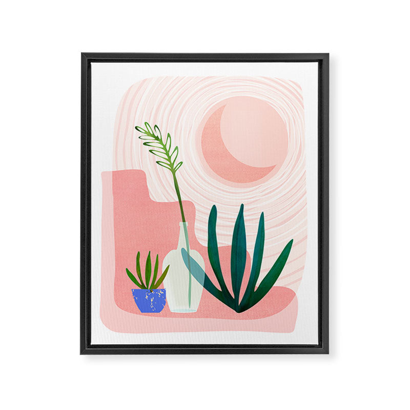 Pink Desert Abstract Landscape Framed Canvas Print Gallery Image 6