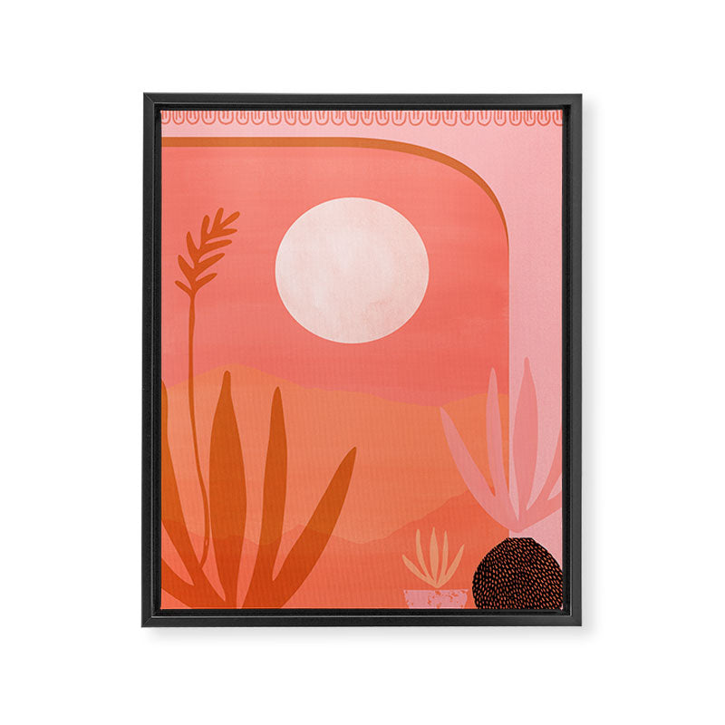 Pink Desert Whimsical Landscape Framed Canvas Print Gallery Image 6