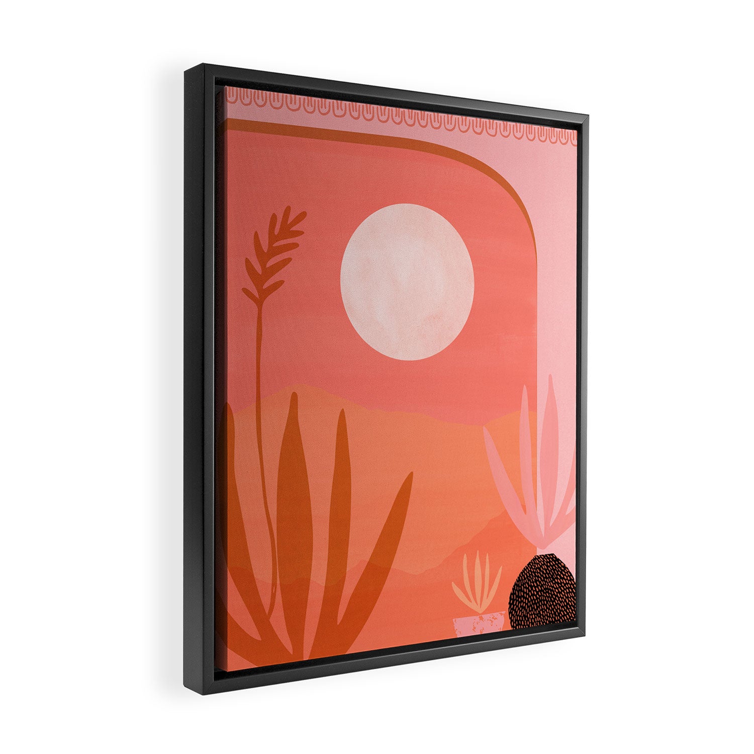 Pink Desert Whimsical Landscape Framed Canvas Print Gallery Image 2