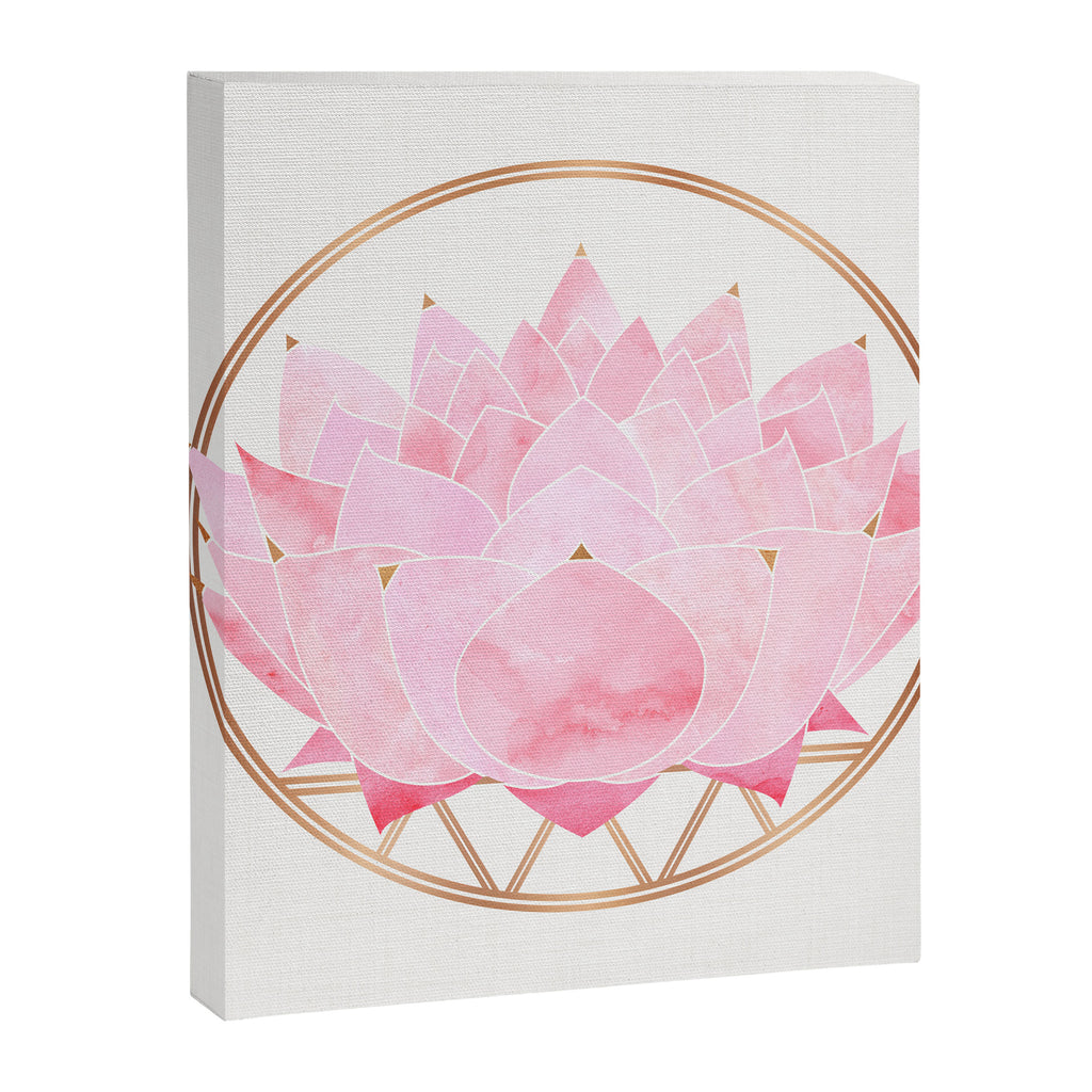 Pink Lotus Botanical Canvas Print Gallery Image 8
