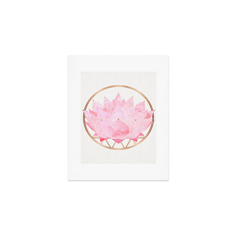 Pink Lotus Botanical Art Print Gallery Image 1