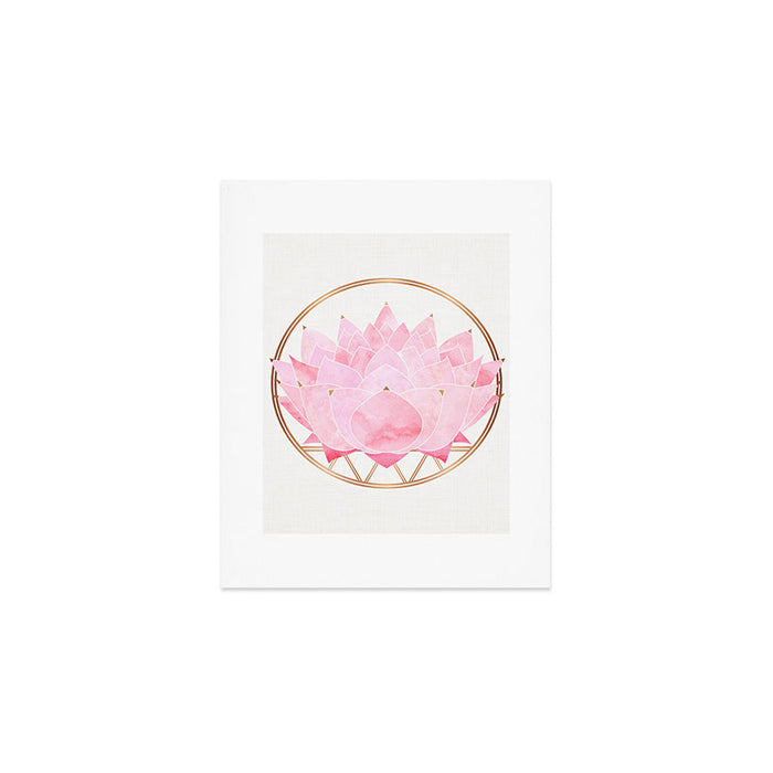 Pink Lotus Botanical Art Print Gallery Image 1