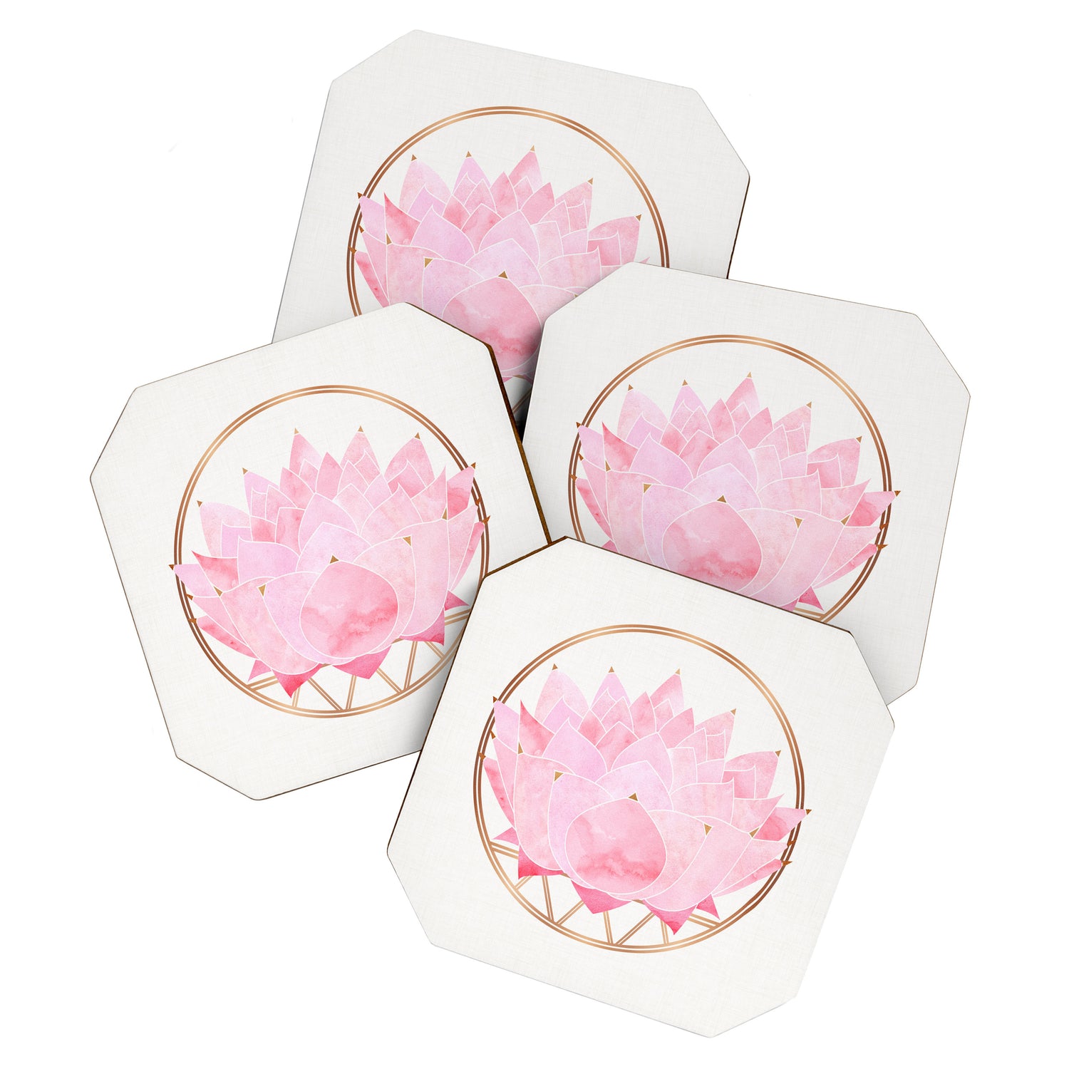 Pink Lotus Botanical Coaster Gallery Image 1