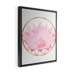 Pink Lotus Botanical Framed Canvas Print Gallery Image 2