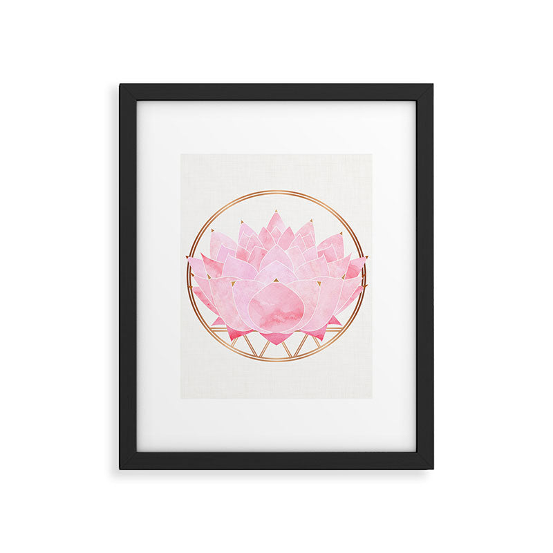 Pink Lotus Botanical Framed Art Print Gallery Image 6