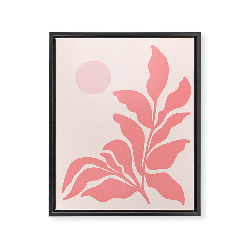 Pink Plant Abstract Landscape Framed Canvas Print Gallery Image 8