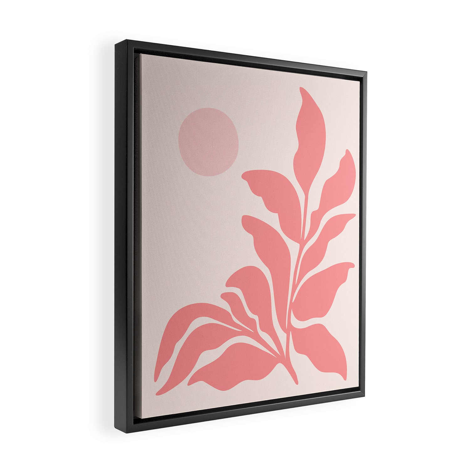 Pink Plant Abstract Landscape Framed Canvas Print Gallery Image 2