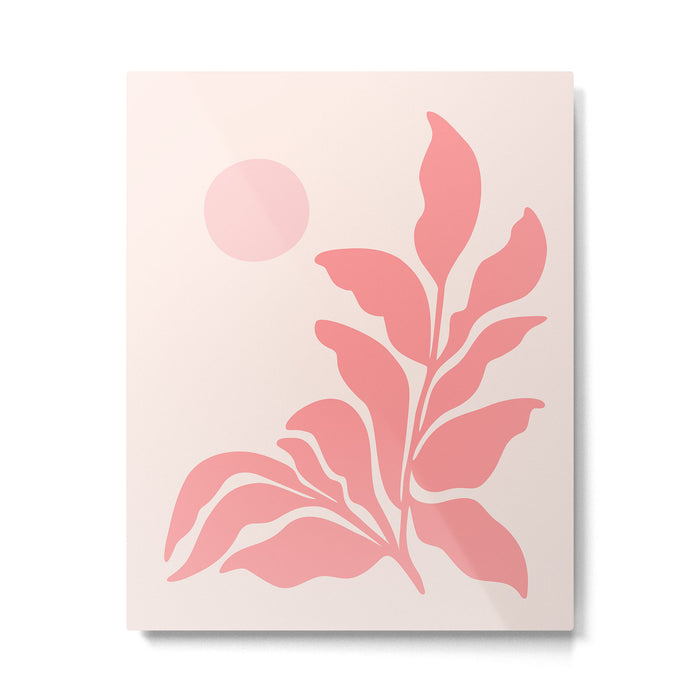 Pink Plant Abstract Landscape Metal Print Gallery Image 1