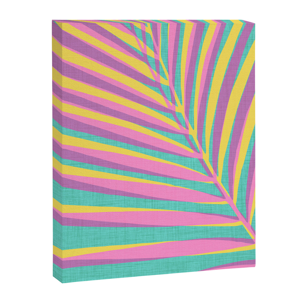 Pink Tropical Palm Leaf Canvas Print Gallery Image 6