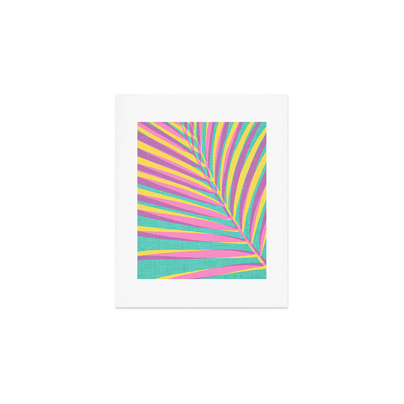 Pink Tropical Palm Leaf Art Print Gallery Image 1