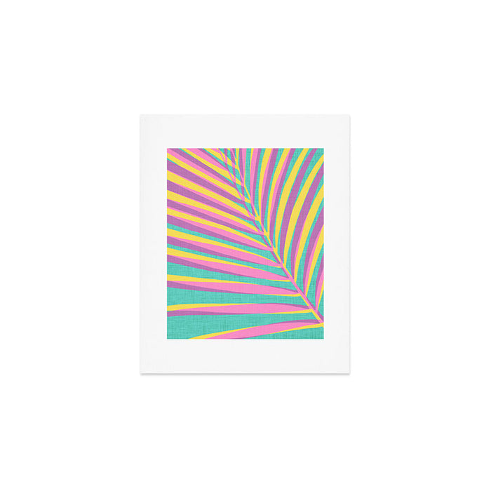 Pink Tropical Palm Leaf Art Print Gallery Image 1