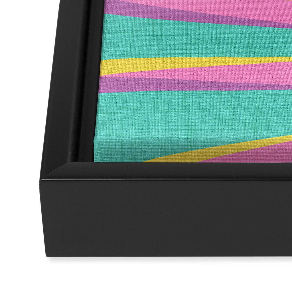 Pink Tropical Palm Leaf Framed Canvas Print Gallery Image 3