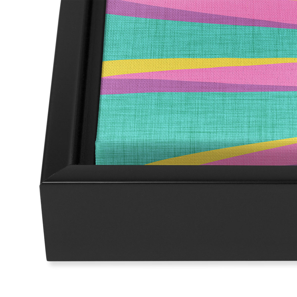 Pink Tropical Palm Leaf Framed Canvas Print Gallery Image 3