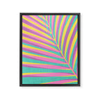 Pink Tropical Palm Leaf Framed Canvas Print Gallery Image 6