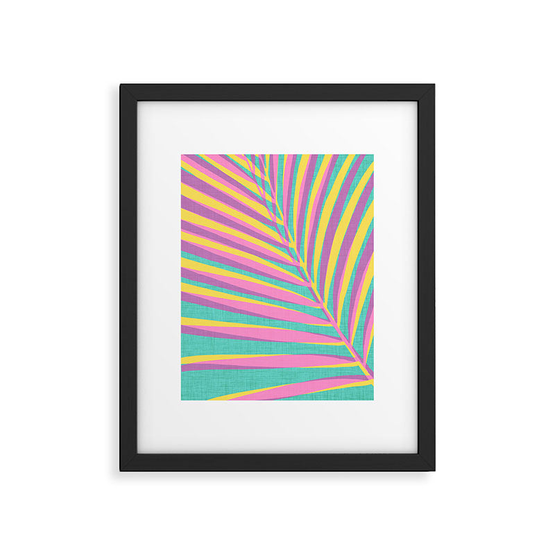Pink Tropical Palm Leaf Framed Art Print Gallery Image 5