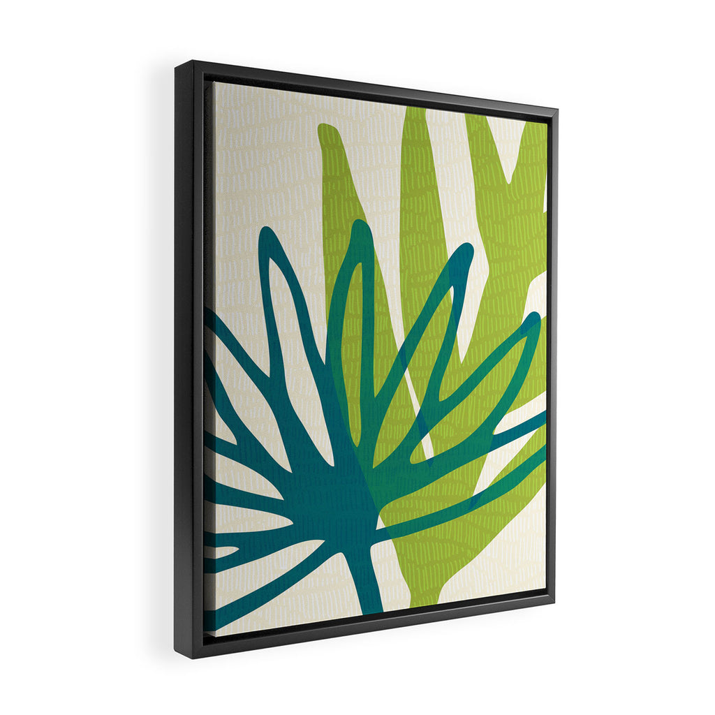 Playful Abstract Plant Shapes Framed Canvas Print Gallery Image 2