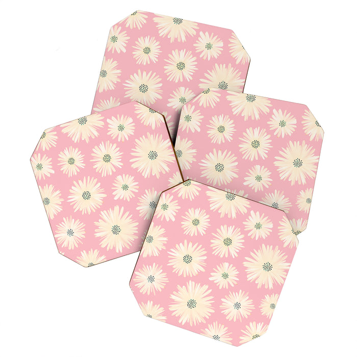 Playful Pink Floral Coaster Gallery Image 1