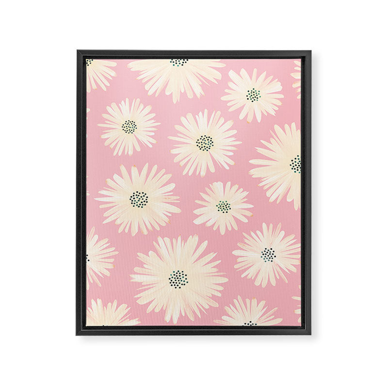 Playful Pink Floral Framed Canvas Print Gallery Image 8