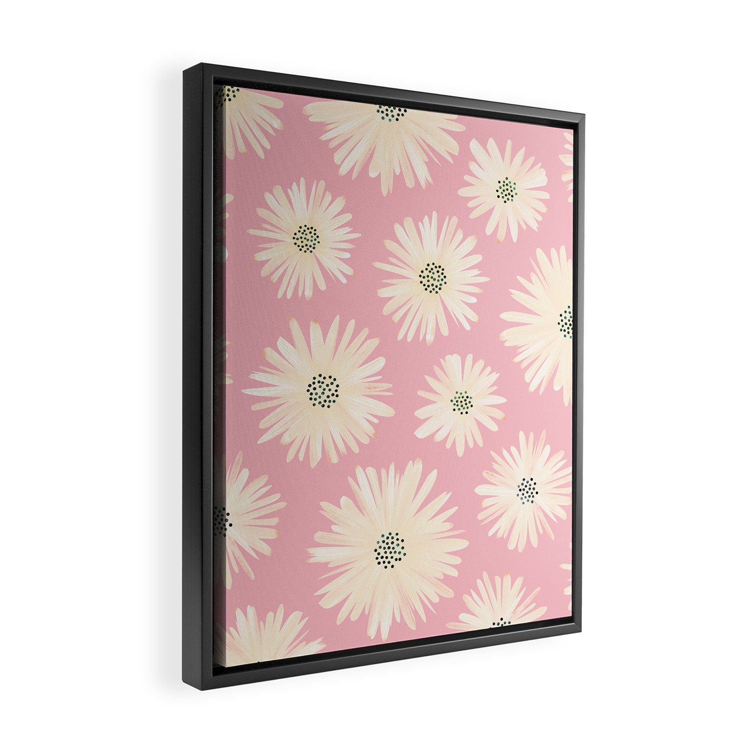 Playful Pink Floral Framed Canvas Print Gallery Image 2
