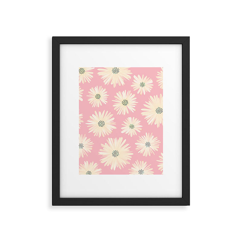 Playful Pink Floral Framed Art Print Gallery Image 6