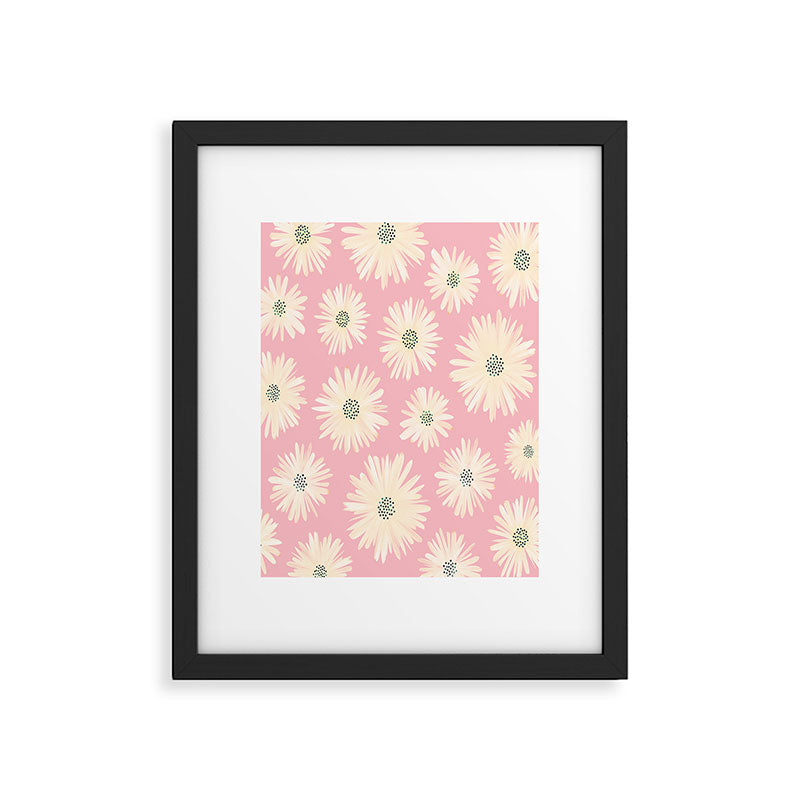 Playful Pink Floral Framed Art Print Gallery Image 4