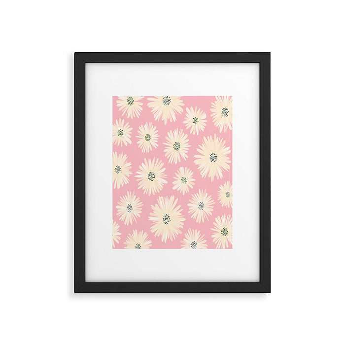Playful Pink Floral Framed Art Print Gallery Image 1