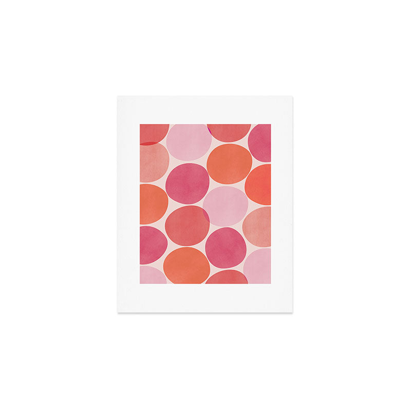 Playful Red and Pink Dots Art Print Gallery Image 1