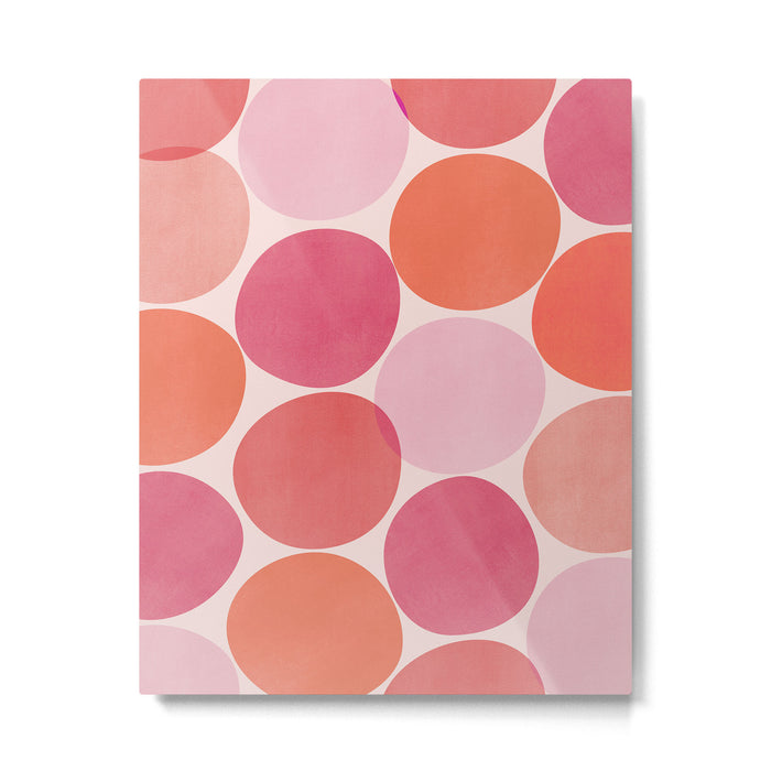 Playful Red and Pink Dots Metal Print Gallery Image 1