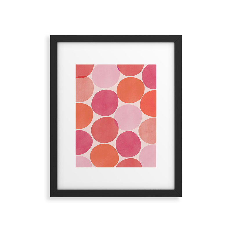 Playful Red and Pink Dots Framed Art Print Gallery Image 6