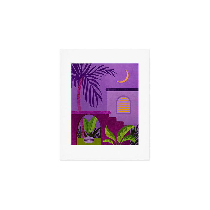 Purple Moonlight Villa  Art Print Gallery Image 1