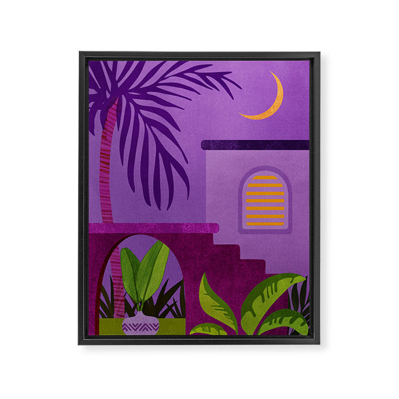 Purple Moonlight Villa  Framed Canvas Print Gallery Image 6