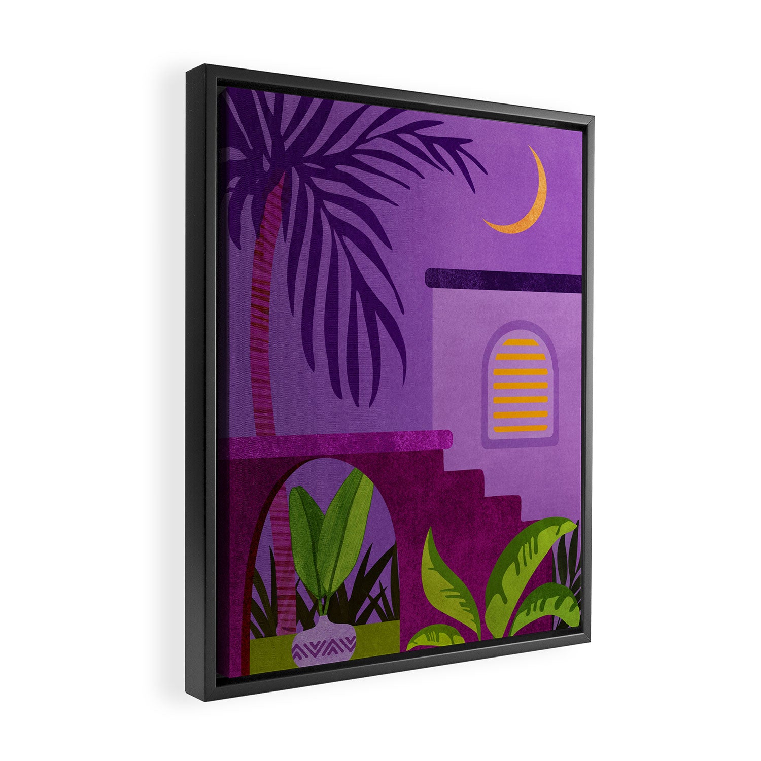 Purple Moonlight Villa  Framed Canvas Print Gallery Image 2