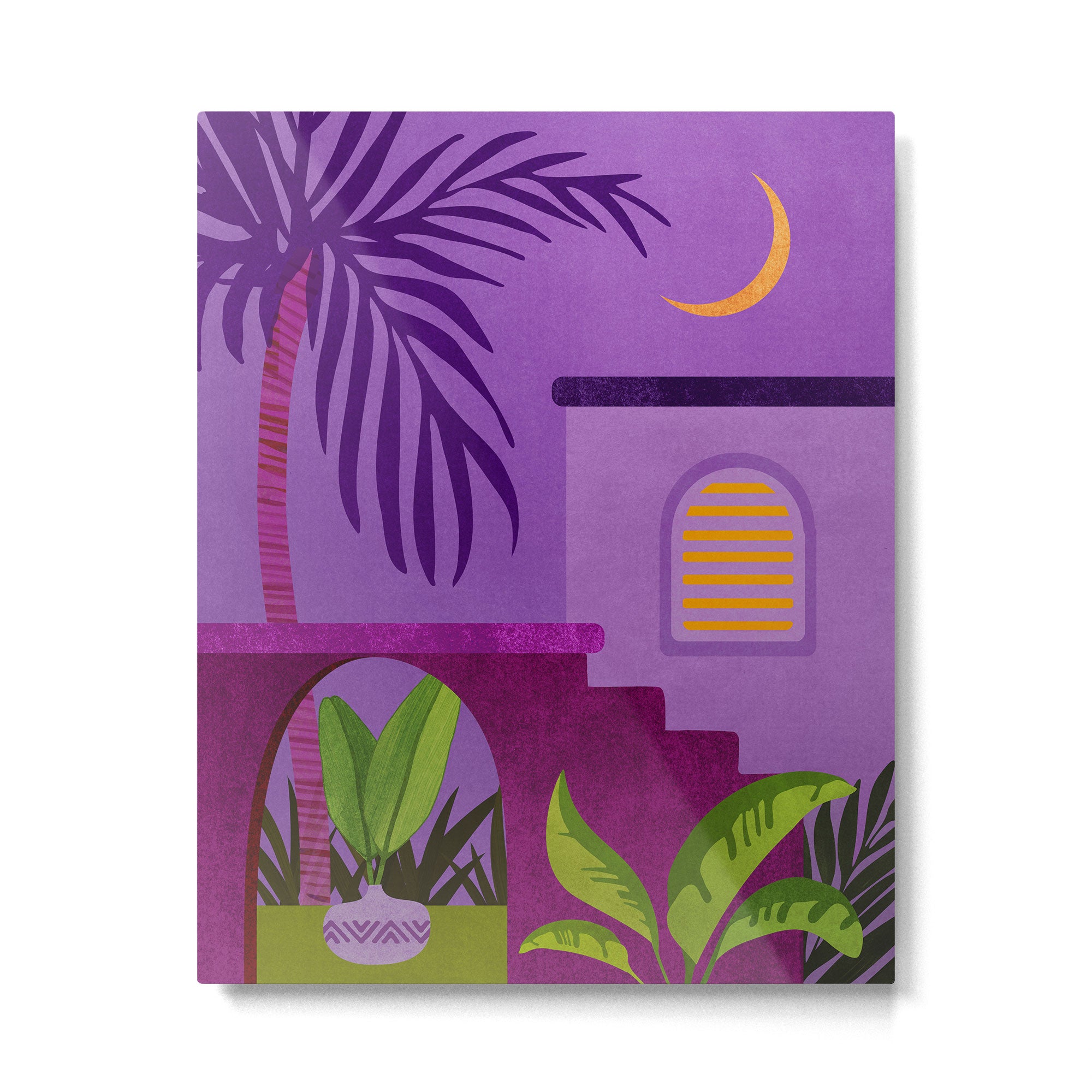 Purple Moonlight Villa  Metal Print Gallery Image 4
