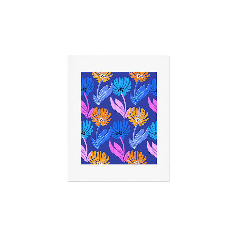 Rainbow Wildflower Floral Pattern Art Print Gallery Image 1